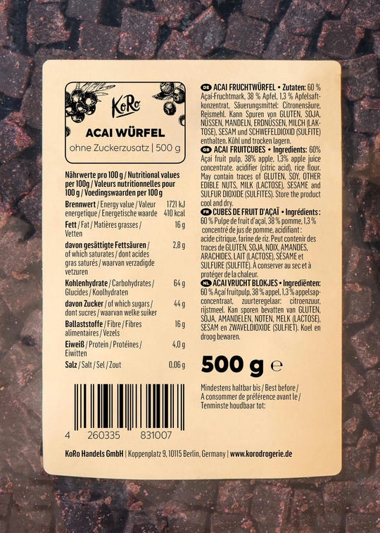 KoRo Acai Würfel mit Apfel | 500 g - fitgrade.ch