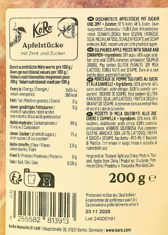 KoRo Apfelstücke mit Zimt und Zucker | 200 g - fitgrade.ch