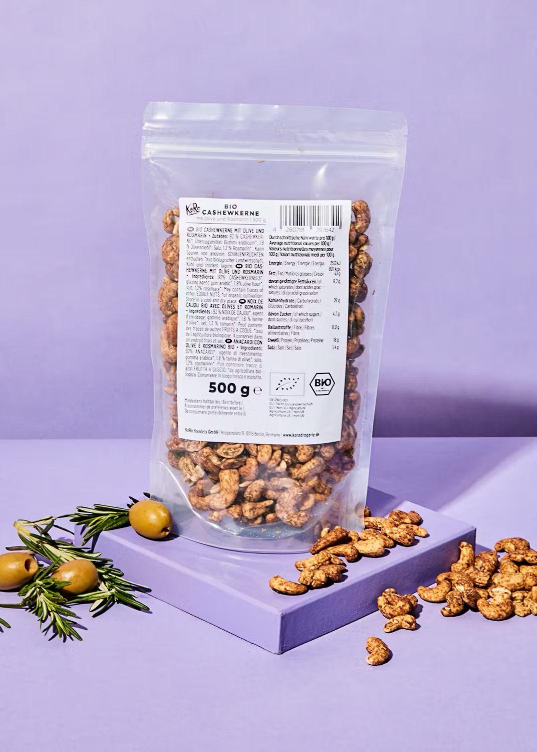 KoRo Bio Cashewkerne mit Olive und Rosmarin | 500g - fitgrade.ch