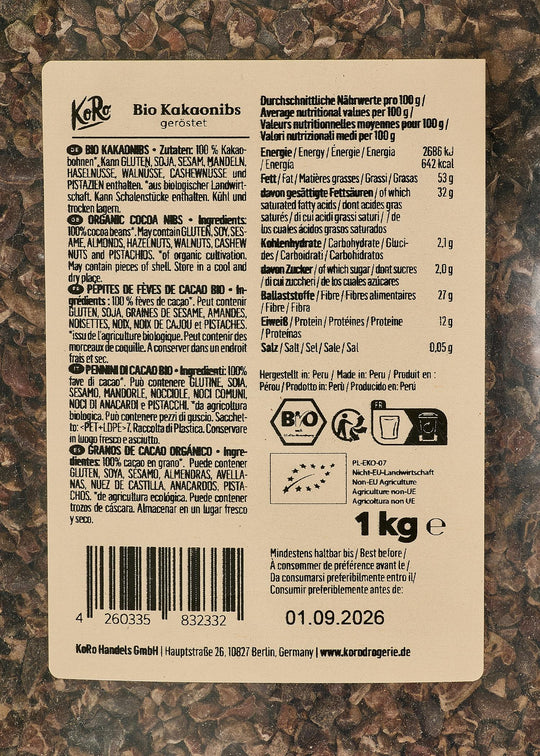 KoRo Bio Kakaonibs | 1 kg - fitgrade.ch