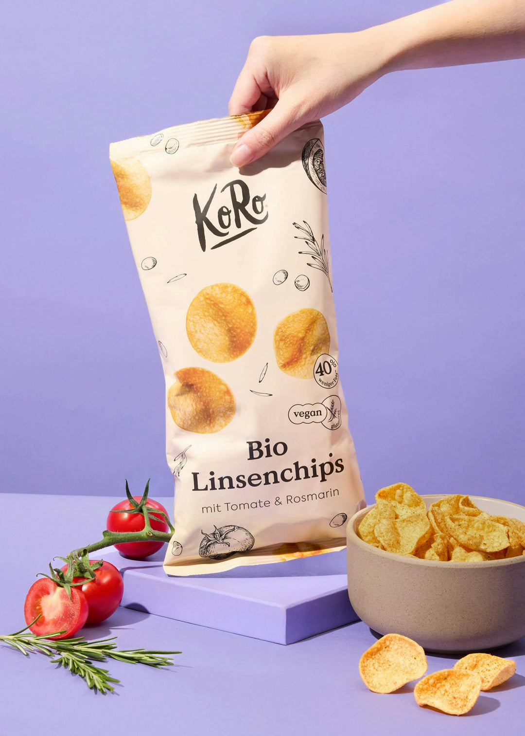 KoRo Bio Linsenchips mit Tomate & Rosmarin | 100 g - fitgrade.ch