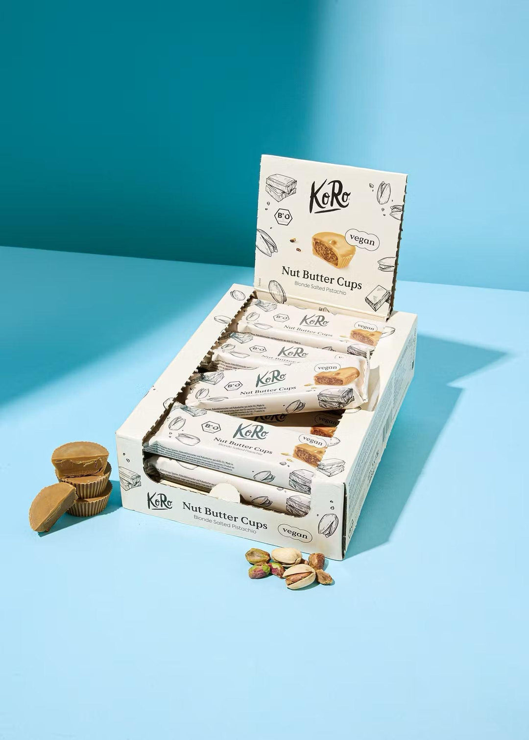 KoRo Bio Nut Butter Cups | 3x13g 12 x 3x13g Blonde Salted Pistachio - fitgrade.ch