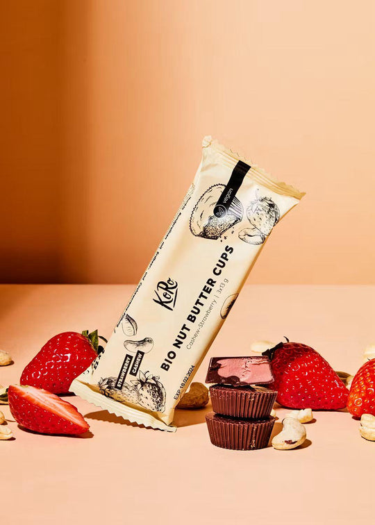 KoRo Bio Nut Butter Cups | 3x13g 3x13g Cashew Strawberry - fitgrade.ch