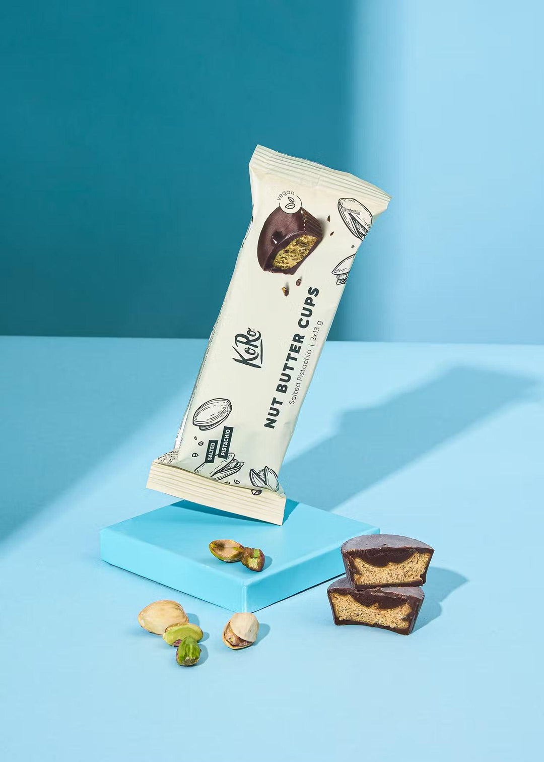 KoRo Bio Nut Butter Cups | 3x13g 3x13g Salty Pistachio - fitgrade.ch