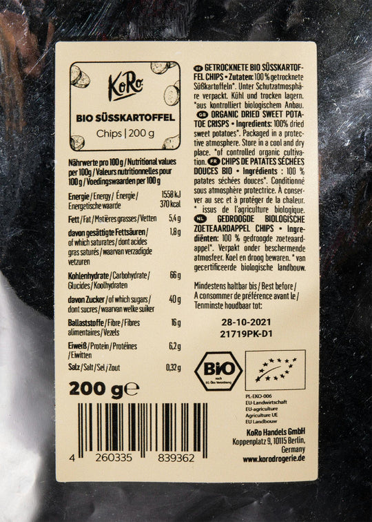 KoRo Bio Süsskartoffel Chips | 200g - fitgrade.ch