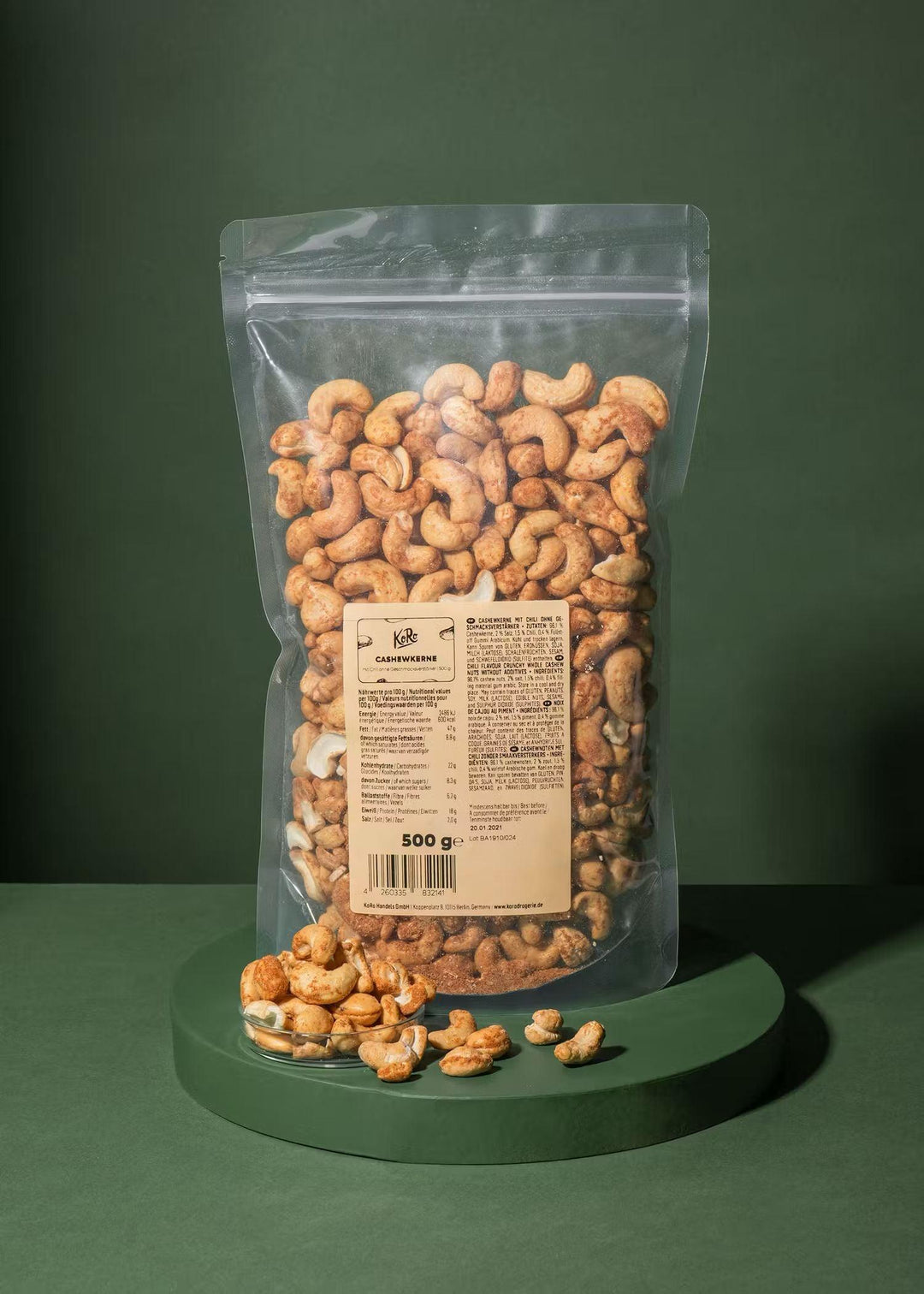 KoRo Cashewkerne mit Chili | 500g - 500g - fitgrade.ch