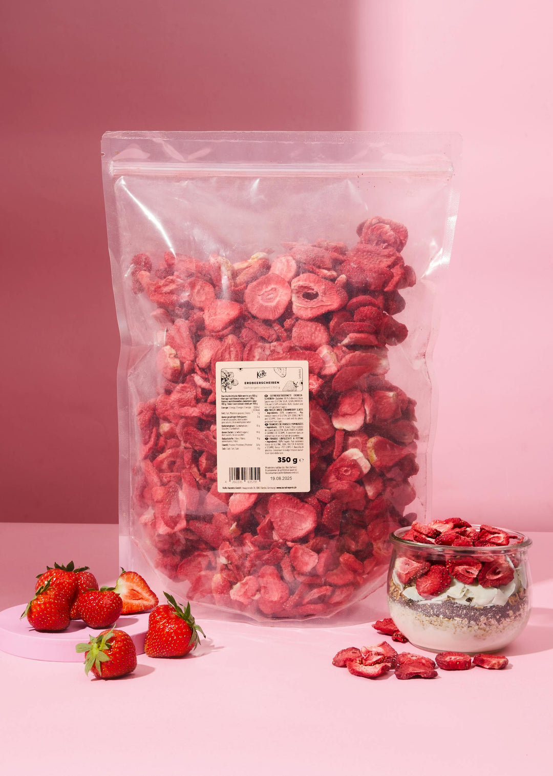 KoRo Gefriergetrocknete Erdbeerscheiben | 350 g - fitgrade.ch
