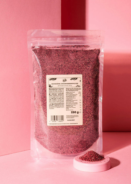 KoRo Gefriergetrocknetes schwarzes Johannisbeerpulver | 250 g - fitgrade.ch