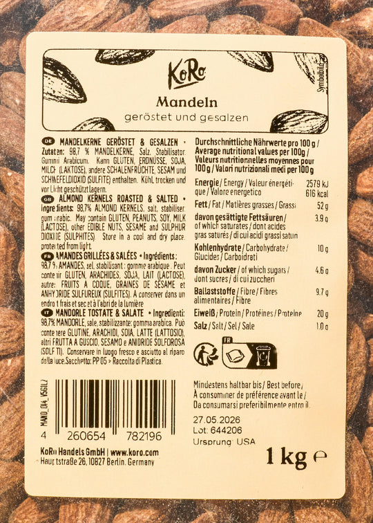 KoRo Geröstete und gesalzene Mandeln | 1 kg - fitgrade.ch