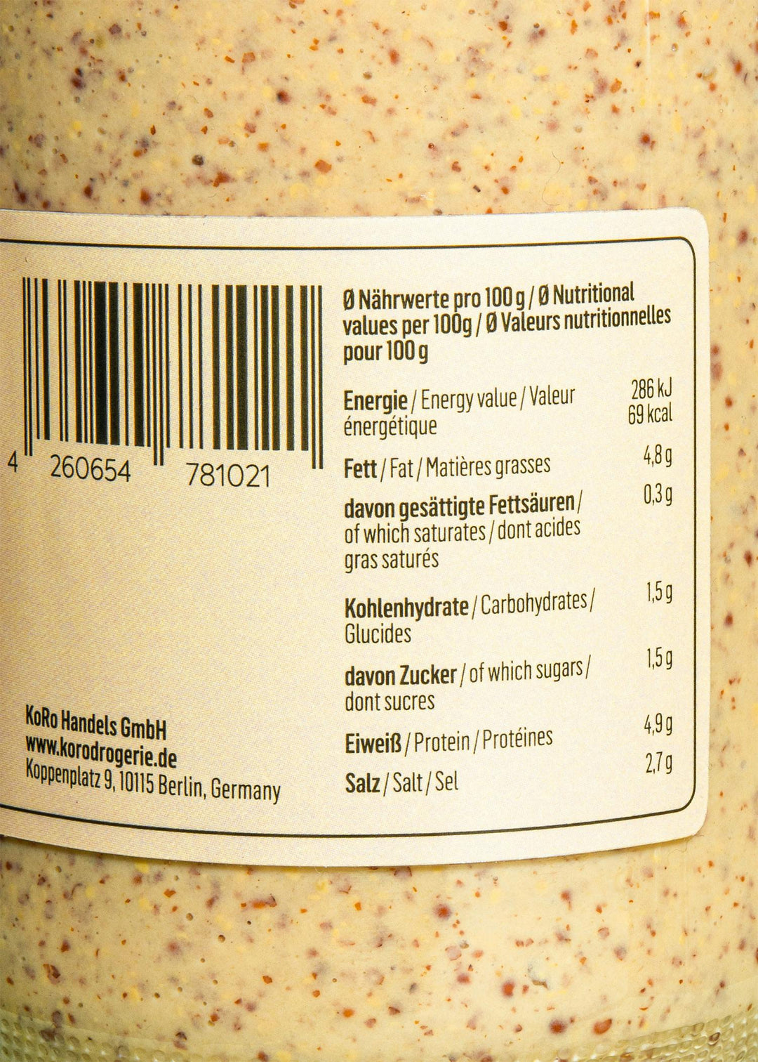 KoRo Mittelscharfer Senf ohne Zuckerzusatz | 680 ml - fitgrade.ch