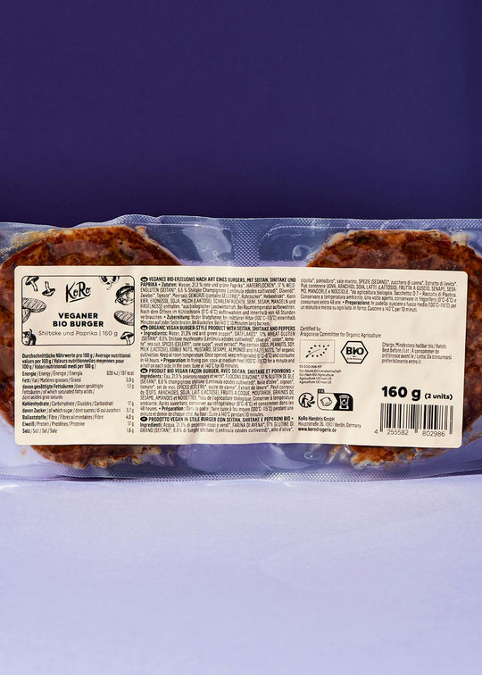KoRo Veganer Bio Burger Shiitake und Paprika | 160g - fitgrade.ch