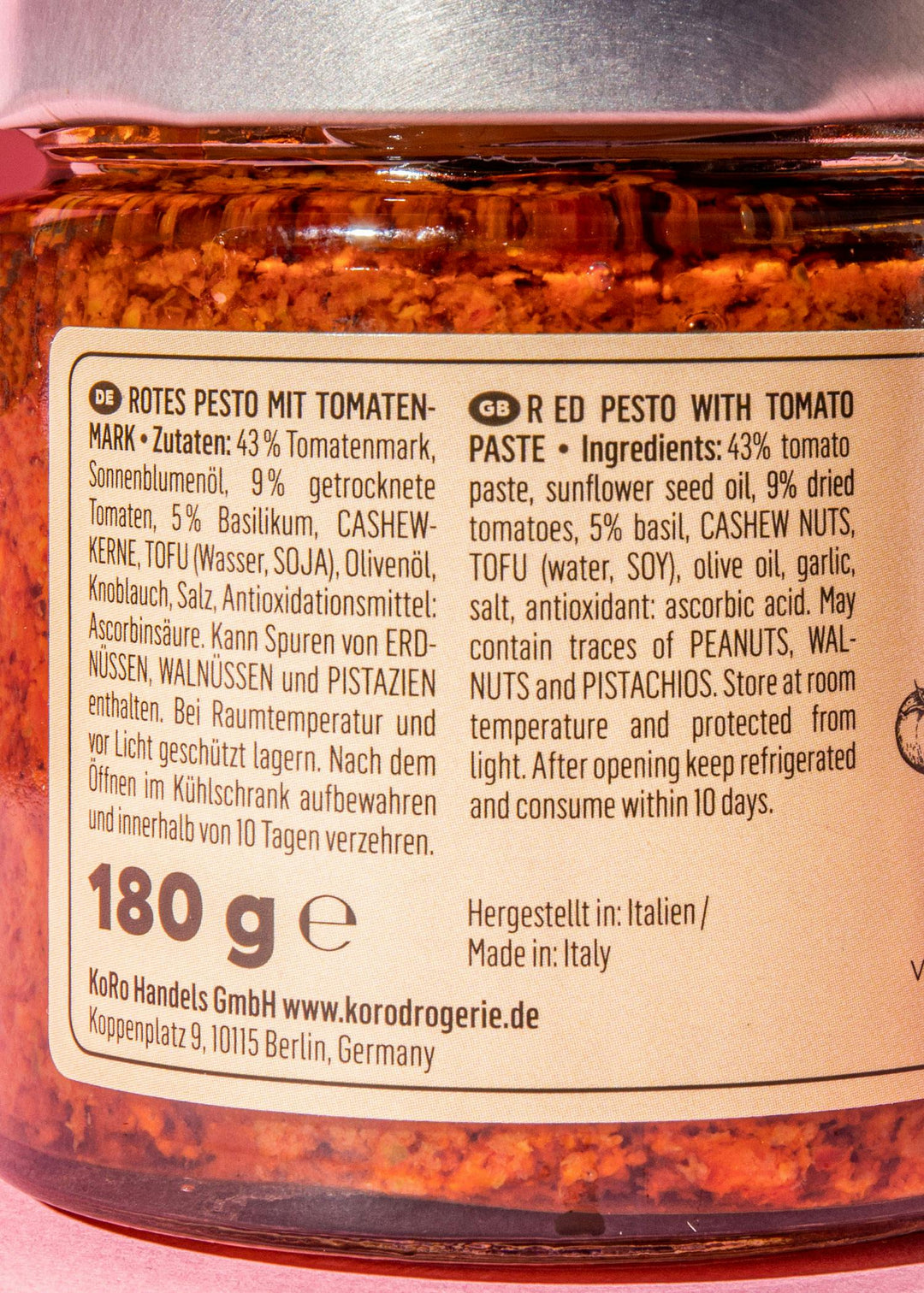 KoRo Veganes Pesto Rosso | 180 g - fitgrade.ch
